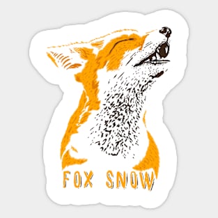 fox snow Sticker